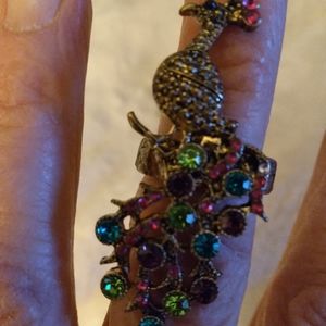 Steel Stretch  Peacock Ring